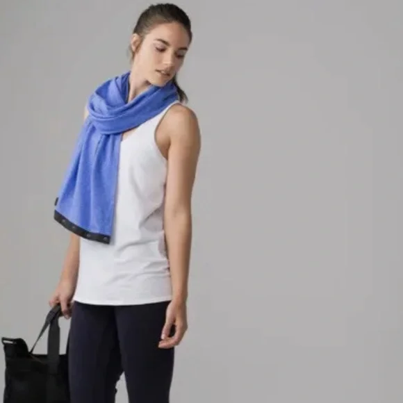 Lululemon Vinyasa scarf rulu mini check Pique heathered sprinkler Blue - Picture 4 of 10